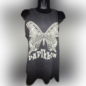 O’Neill Anna Sui flutter Tank Top Distressed Black Women, Size Small